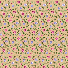 pink and purple flower, seamless flower pattern, seamless pink and purple flower pattern with soft brown background, pink and purple flower with leaves pattern, wallpaper, illustration design	