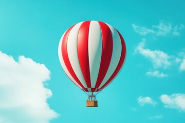 Balloon in the sky with clouds on a white background