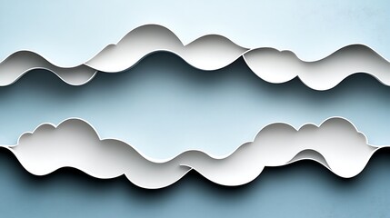 Paper Clouds with Blue Sky Background.