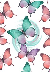 Whimsical Flutter: Pastel Butterflies AI Generated
