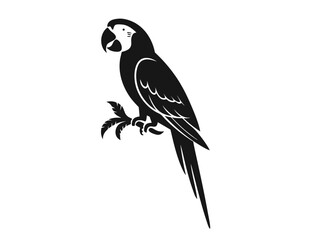 Fototapeta premium Parrot Bird Silhouette. Tropical Macaw Vector Illustration