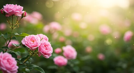 Obraz premium Golden Hour Roses AI Generated