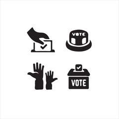 Simple Voting Icons Set for Election or Civic Engagement Projects