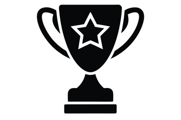 trophy achievement vector icon 