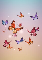 Pastel Flutter: A Swarm of Dreams AI Generated
