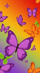 Naklejka premium Rainbow Flutter AI Generated