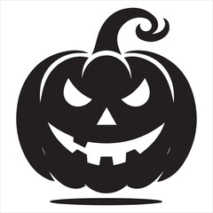 Halloween Jack-o’-Lantern silhouette, minimalist vector