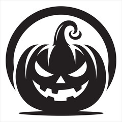 Halloween Jack-o’-Lantern silhouette, minimalist vector