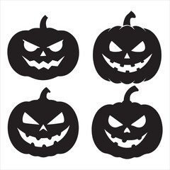 Halloween Jack-o’-Lantern silhouette, minimalist vector