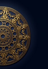 Obraz premium Golden Filigree on Midnight Blue AI Generated