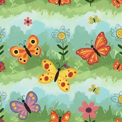 Butterflies and Blooms: A Springtime Dream AI Generated