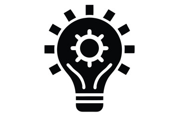 light bulb with gear innovation vector icon