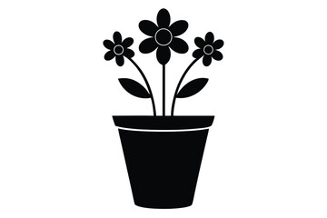flower pot vector icon
