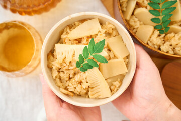 春の味覚 筍ご飯（たけのこご飯）