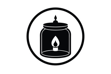 candle in jar vector icon