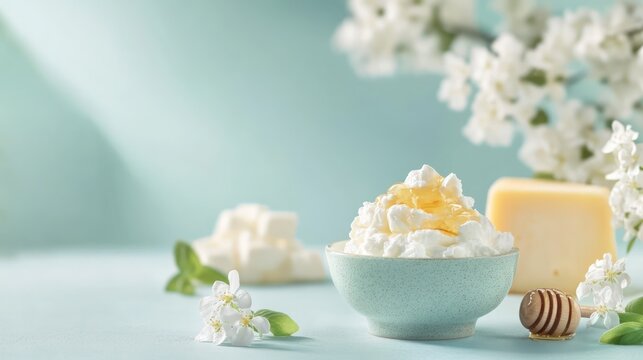 Creamy, sweet cottage cheese with honey, a touch of spring