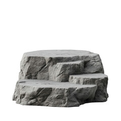 a textured. three-tiered rock formation. resembling a natural stone structure its rugged surface and varying heights suggest it could be used in landscaping. outdoor design. or as a decorative element