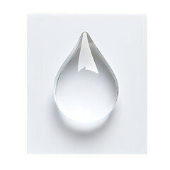 Fototapeta premium Close up of a paper cutout in the shape of a teardrop on a white background in a studio setting
