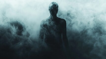 Obraz premium Mysterious figure in smoky haze