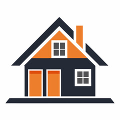 Modern style house vector on white background.
