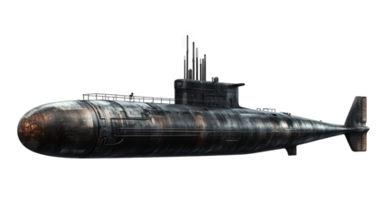 a detailed rendering of a submarine. showcasing its elongated body. conning tower. and various external features the submarine appears to be designed for underwater navigation and military purposes. e