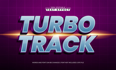 turbo track editable text effect with a fast and speed text style