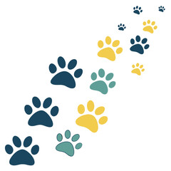 Fototapeta premium Flat design paw prints background 