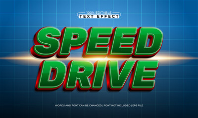 speed drive editable text effect with a fast and speed text style