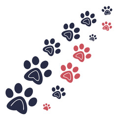 Fototapeta premium Flat design paw prints background 