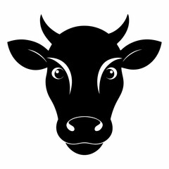 Cow head vector icon on white background.