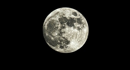 Obraz premium Detailed Full Moon View Against Dark Night Sky