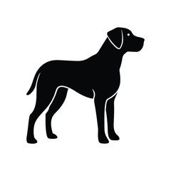 dog silhouette isolated on white background. Vector illustration . 