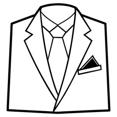 Minimal Pocket Square Vector on White
