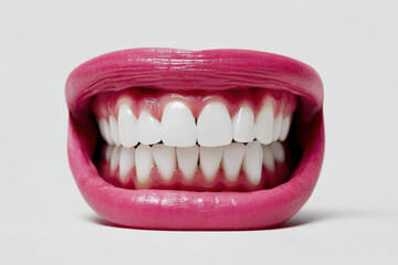 Obraz premium Joke Teeth on White Background