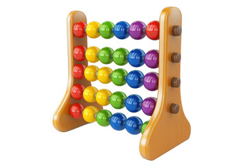 Colorful abacus with beads isolated on transparent background
