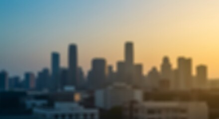 Fototapeta premium City Skyline at Dusk Blurred Background for Modern Design