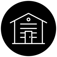 Homes Application Black Circle Icon, Smart Home App Icon – Mobile Interface for Real Estate, Property Management & Smart Living
