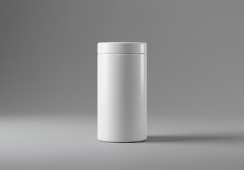 White Plastic Container Mockup on Neutral Background
