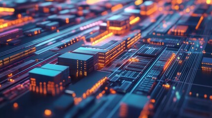 Obraz premium Logistics network flat design side view global supply chain theme 3D render Complementary Color Scheme