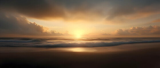 Obraz premium Golden Sunrise Over the Ocean