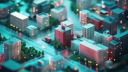 Logistics network flat design side view global supply chain theme 3D render Complementary Color Scheme