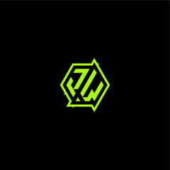 esport gaming initial logo design concept letter cool and dynamic monogram JW
