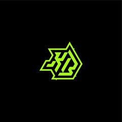 esport gaming initial logo design concept letter cool and dynamic monogram KB