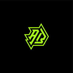 logo design concept cool and dynamic monogram AB esport gaming initial letter