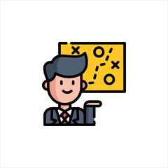 set of funny cartoon manager