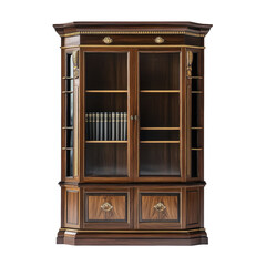 Elegant grand library cabinet with double shelves showcasing classic design and craftsmanship, Grand Library Cabinet with Double Shelves A Classic Furniture Piece for the Study or Office