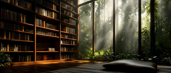 Tranquil Reading Nook with Forest Views