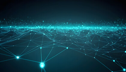 Naklejka premium Futuristic Digital Network Connections - Abstract Technology Background
