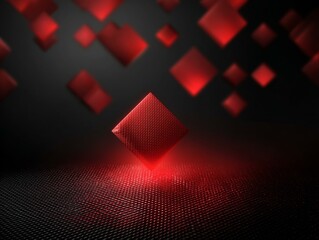 Abstract Red Geometric Shapes on Dark Background