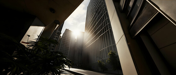 Obraz premium Urban Skyline Perspective (1)